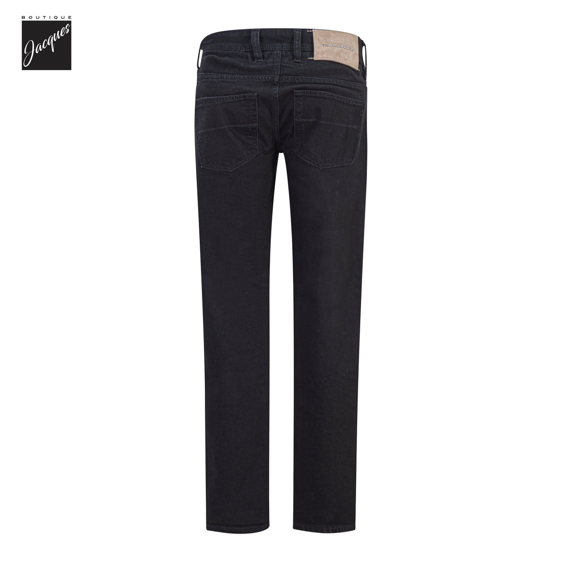 Black Cotton-Stretch Leonardo Slim Fit Soft-Touch Denim - TRAMAROSSA