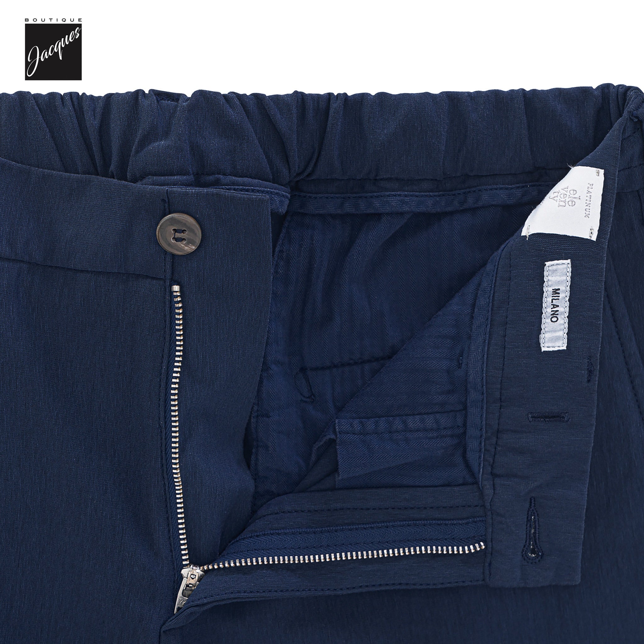 Royal Blue Cotton-Jersey Milano Jogger-Style Chino Pants - ELEVENTY PLATINUM - Boutique Jacques International