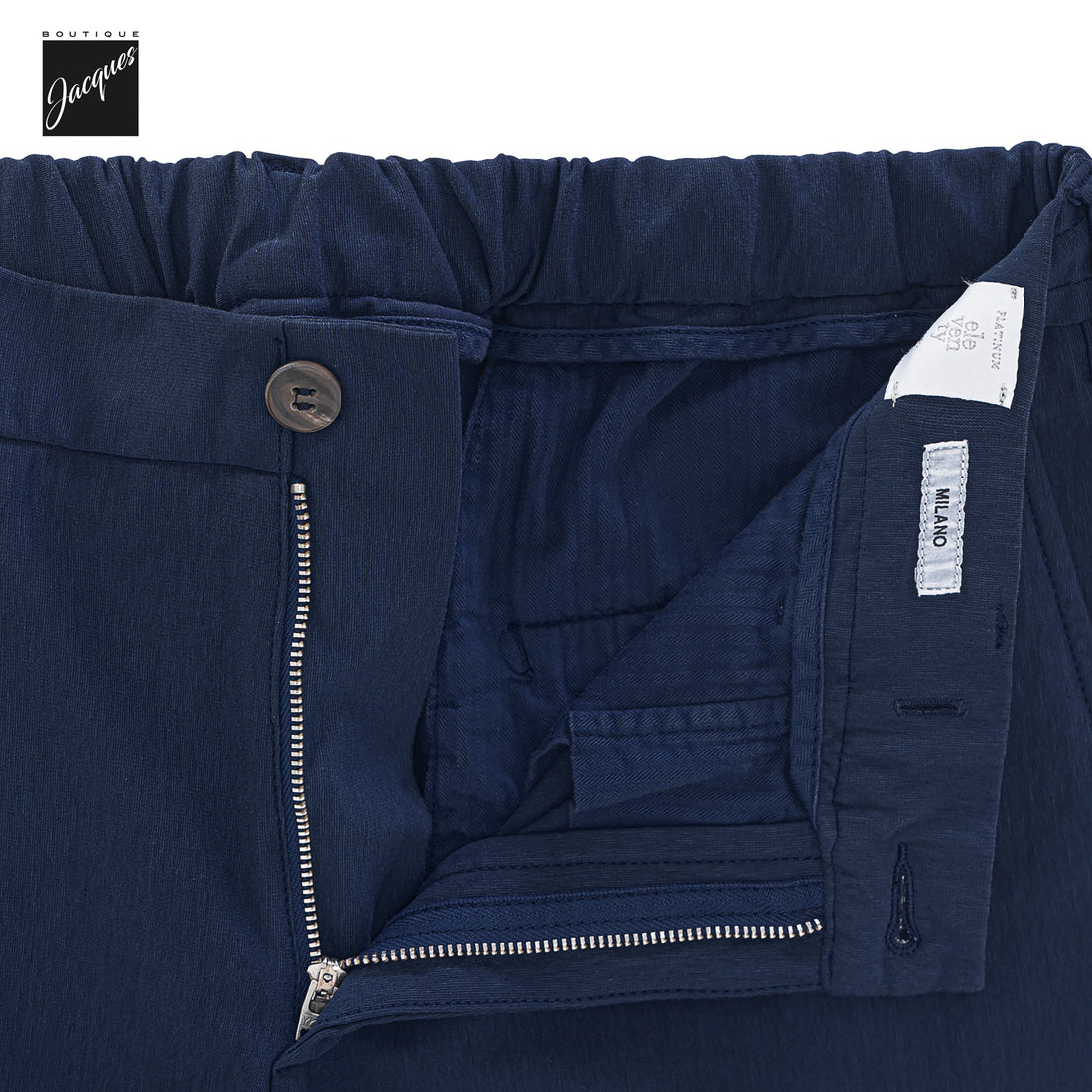 Royal Blue Cotton-Jersey Milano Jogger-Style Chino Pants - ELEVENTY PLATINUM - Boutique Jacques International