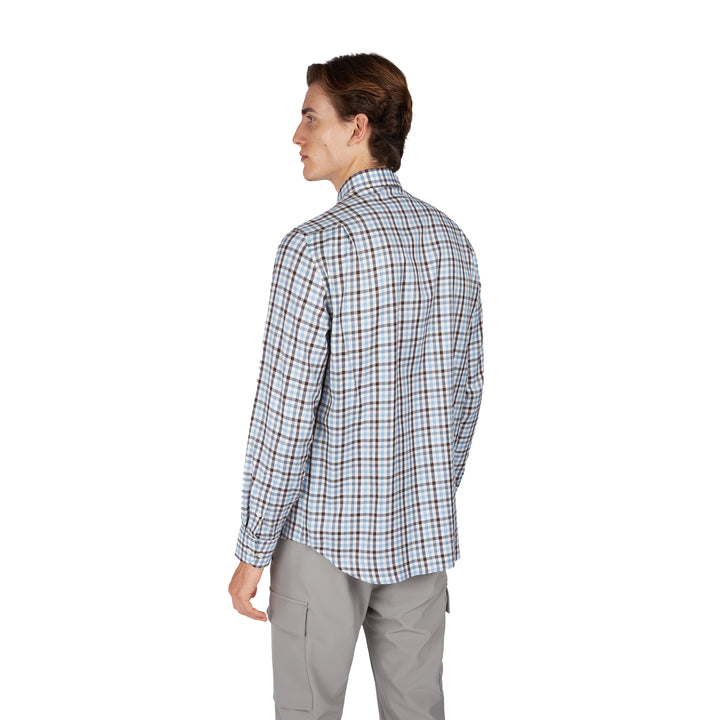 Blue & Brown Check X Soft Cotton Casual Shirt - Paul & Shark