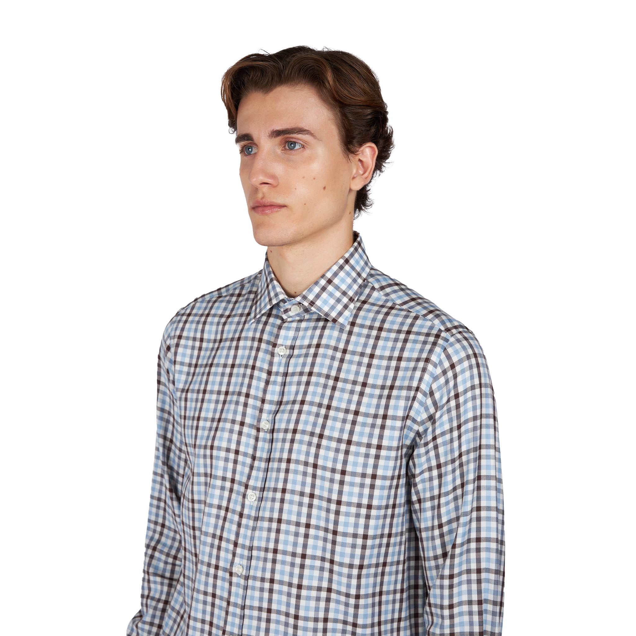 Blue & Brown Check X Soft Cotton Casual Shirt - Paul & Shark