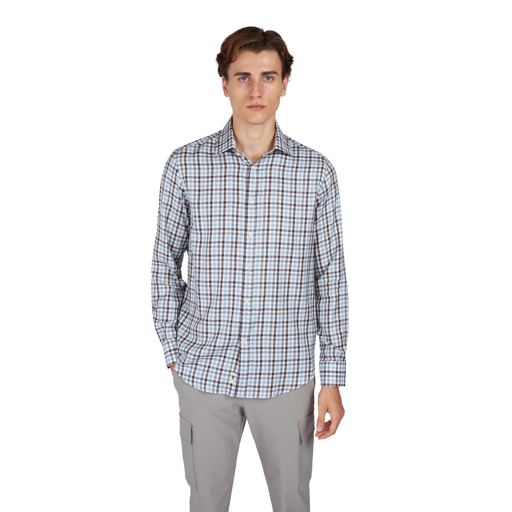 Blue & Brown Check X Soft Cotton Casual Shirt - Paul & Shark