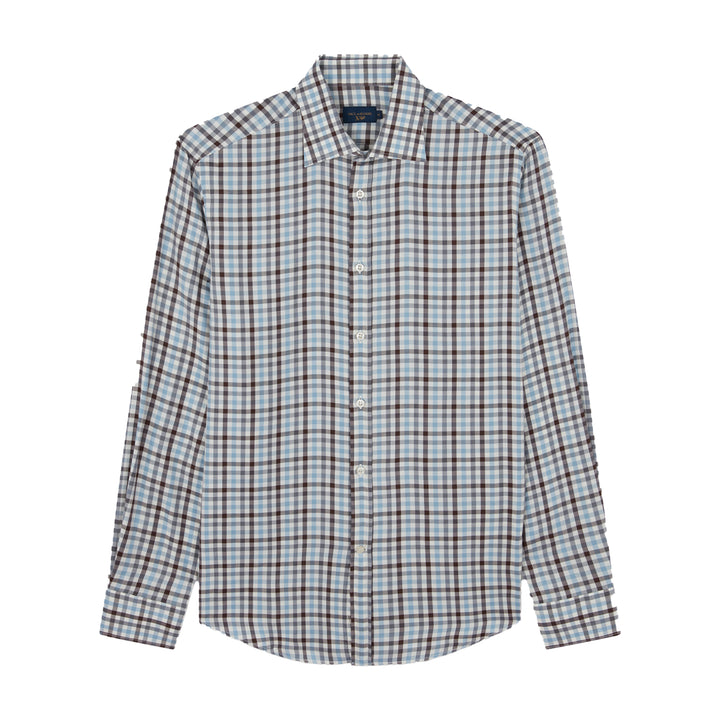 Blue & Brown Check X Soft Cotton Casual Shirt - Paul & Shark