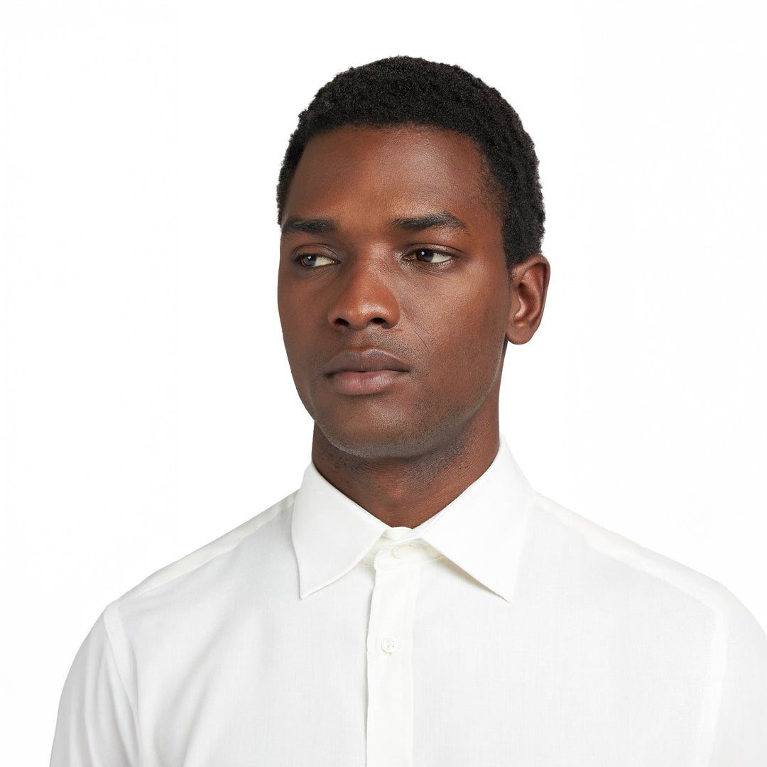 Off-White XSoft Cotton Lyocell Semi Solid Casual Shirt - Paul & Shark