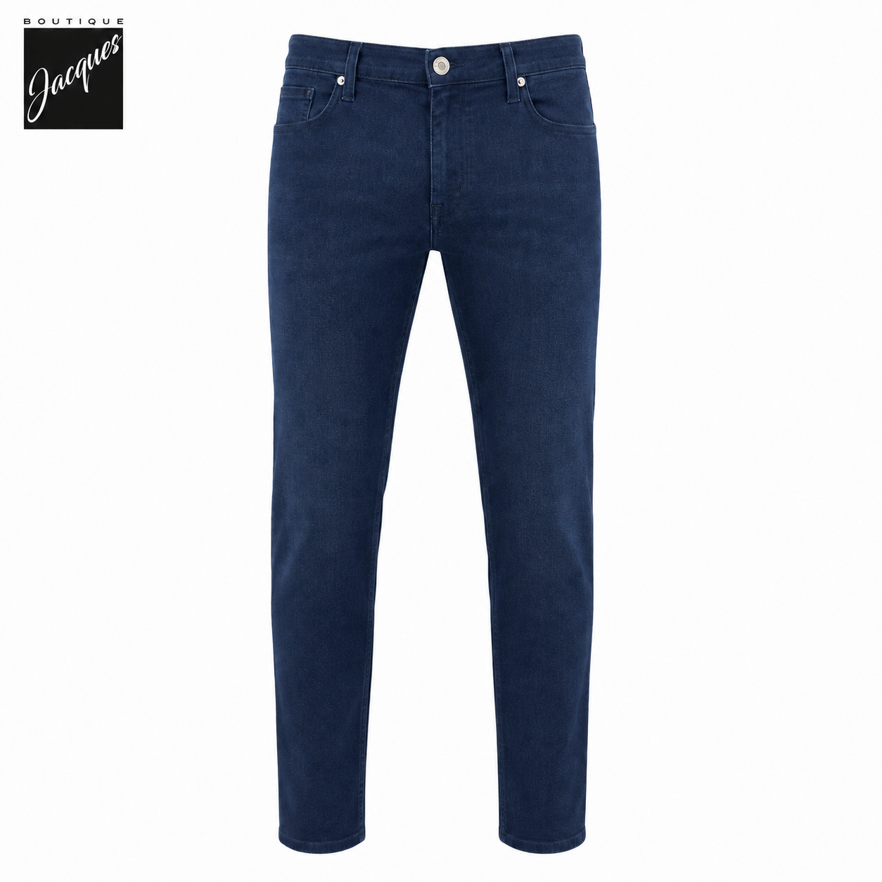 Dark Blue Pipe Regular Fit Premium Business Cotton-Stretch Jeans - ALBERTO