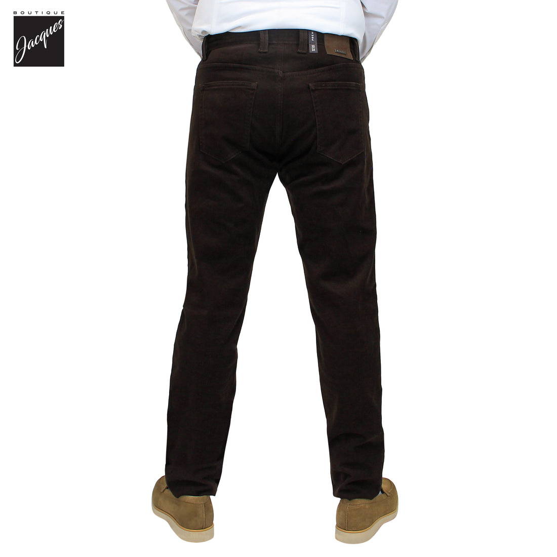 Dark Brown Diamond-Brushed Cotton Pipe Regular Fit Five Pocket Pants - ALBERTO