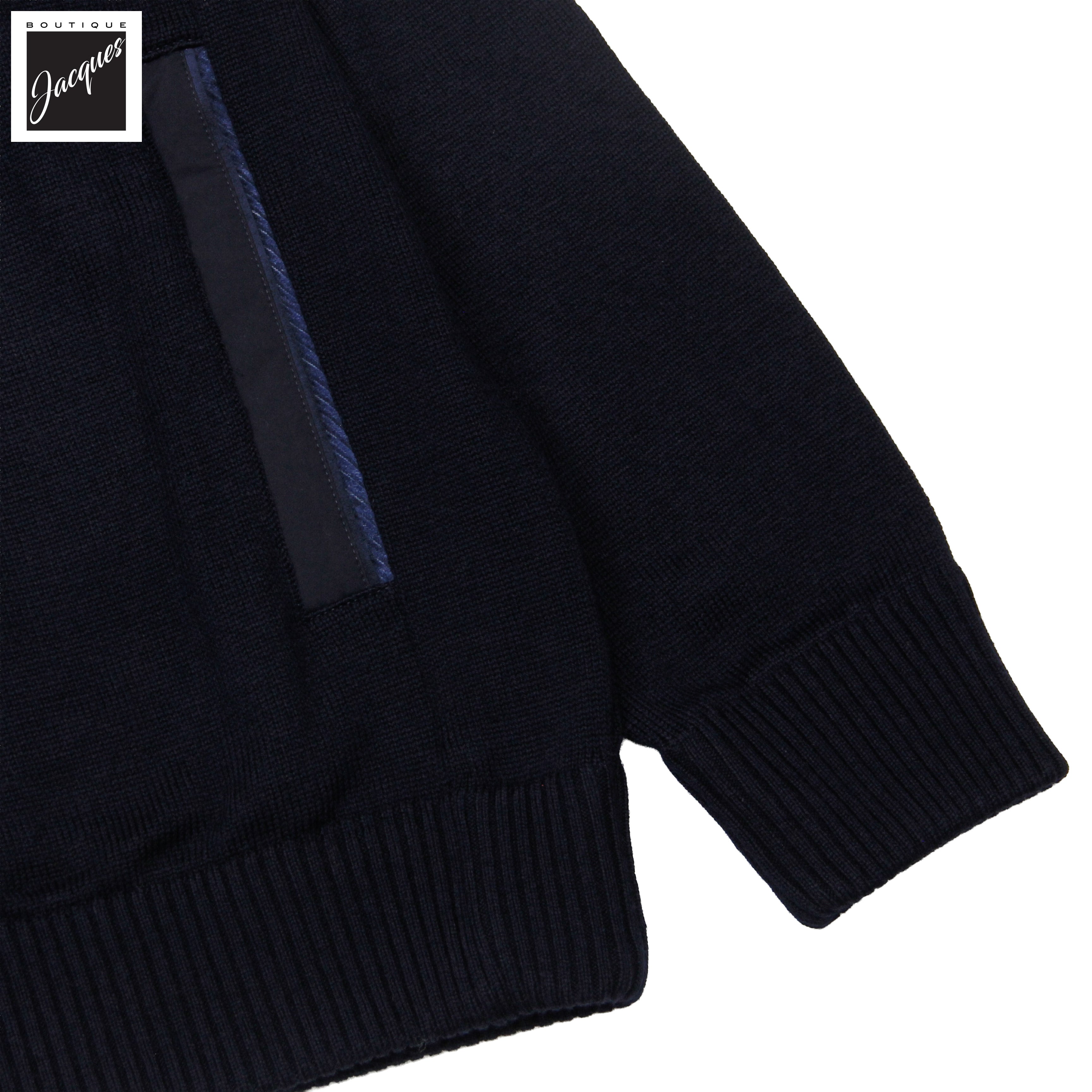 Pull entièrement zippé en laine Shark Tag au toucher doux et frais - PAUL & SHARK