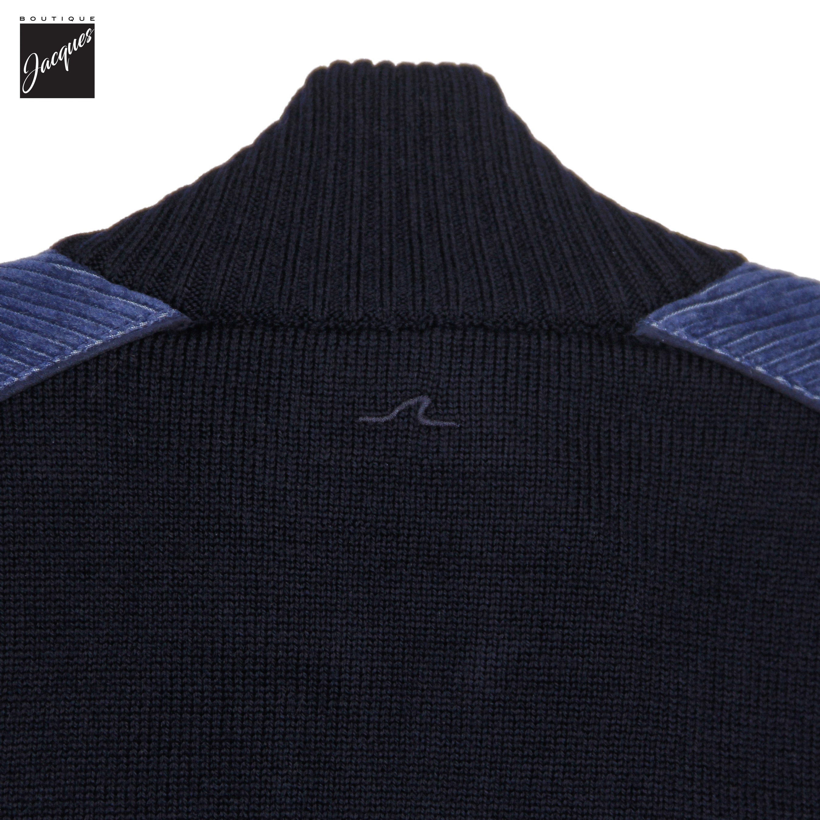 Pull entièrement zippé en laine Shark Tag au toucher doux et frais - PAUL & SHARK