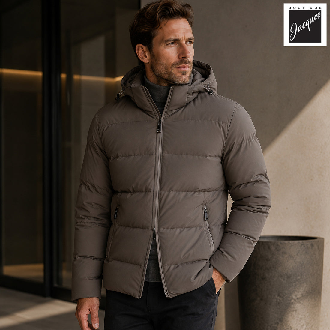 Taupe Typhoon Platinum Waterproof Goose Down Short Parka - Paul & Shark
