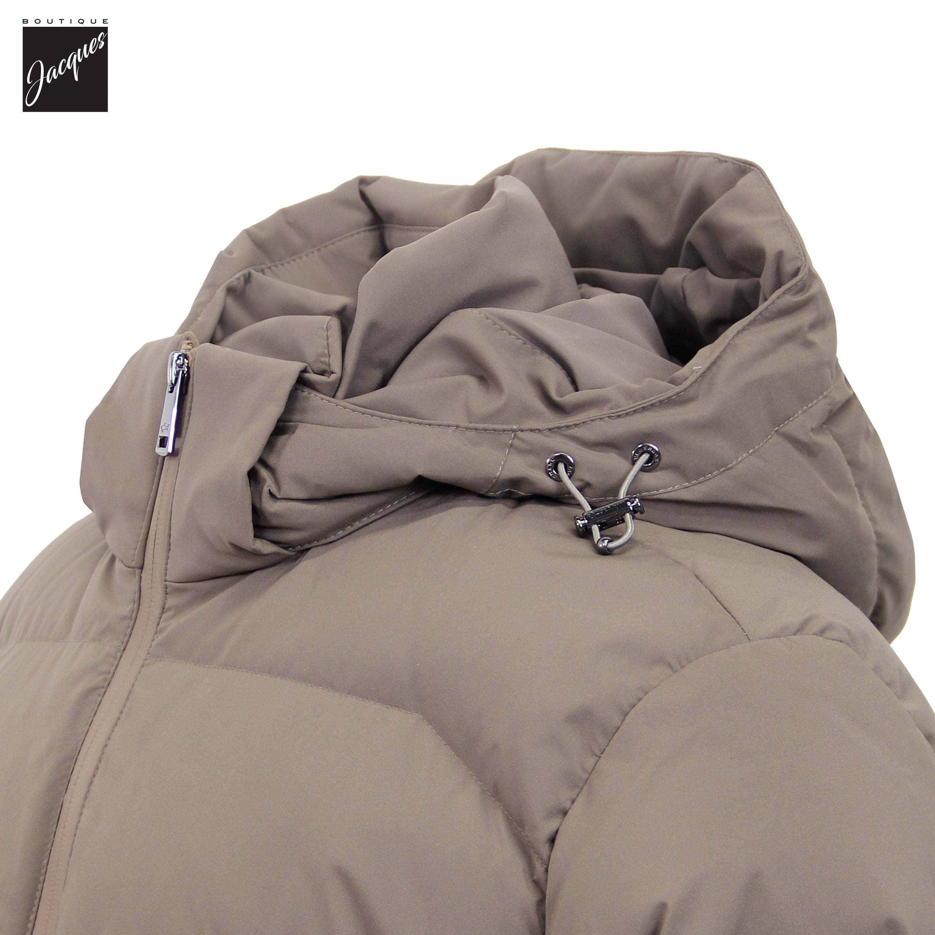 Parka courte en duvet d'oie imperméable Paul & Shark Taupe Typhoon Platinum