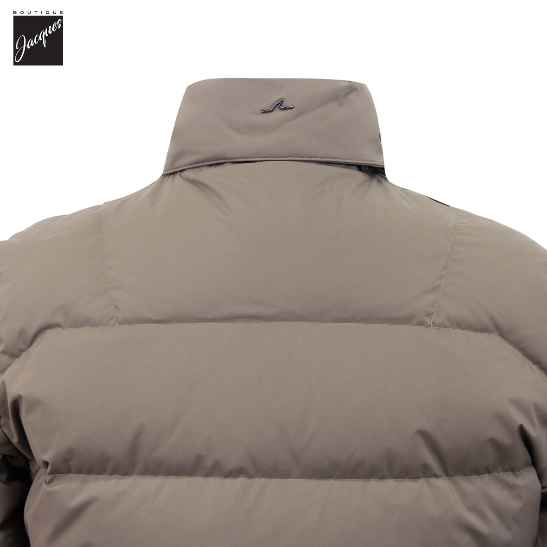 Parka courte en duvet d'oie imperméable Paul & Shark Taupe Typhoon Platinum