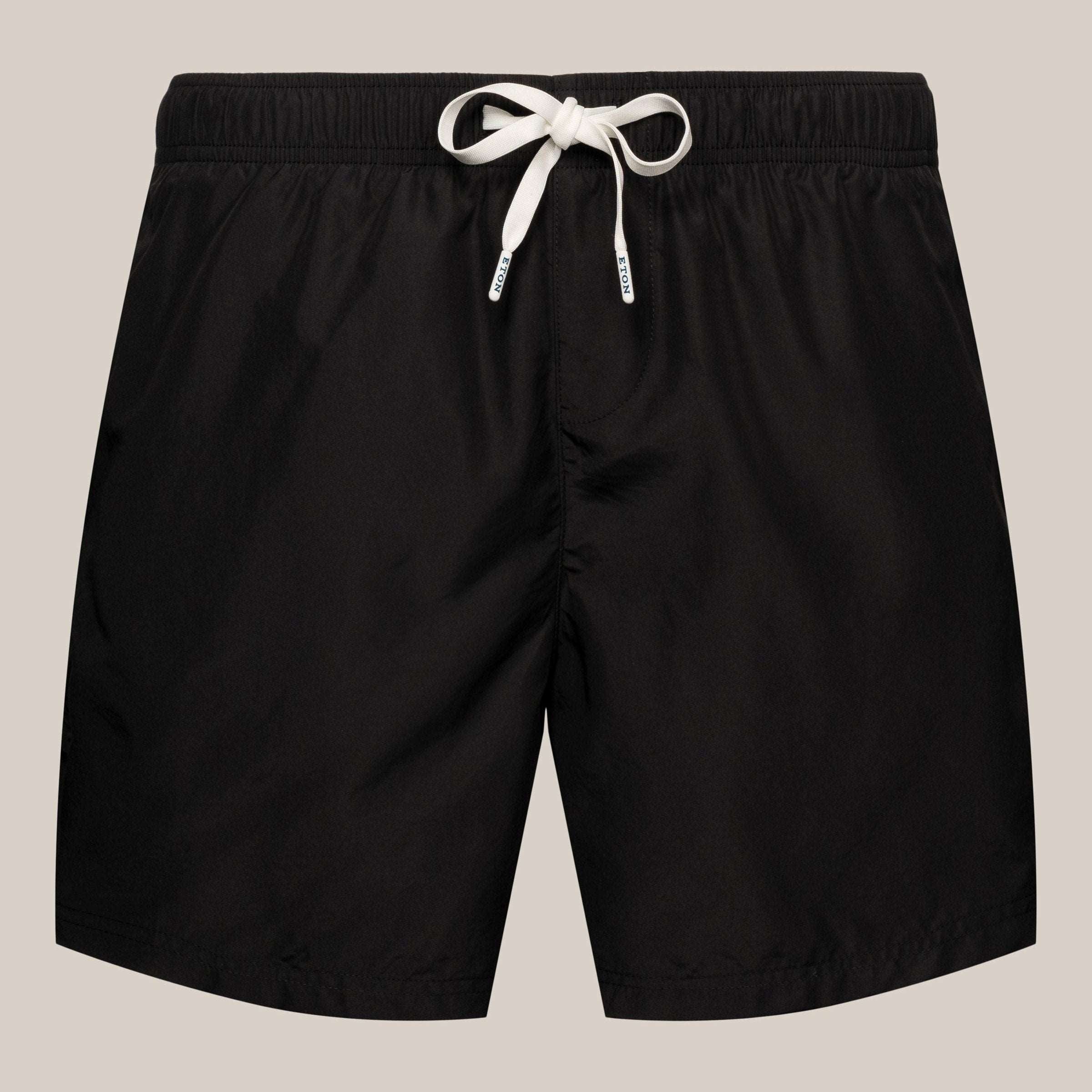 Black Solid Swimming Shorts - ETON