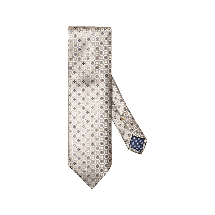 Ice Gray Medallion Geometric Woven Silk Tie - ETON