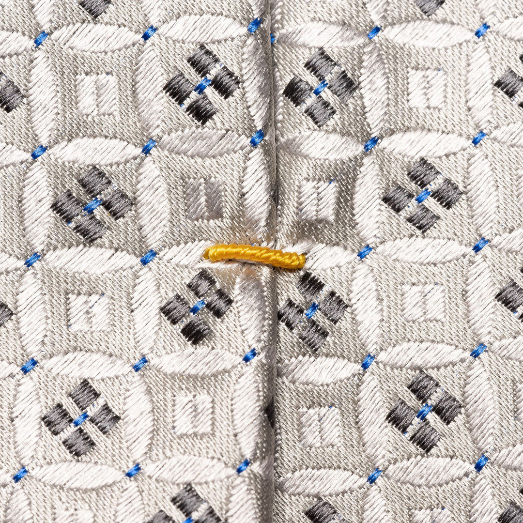 Ice Gray Medallion Geometric Woven Silk Tie - ETON