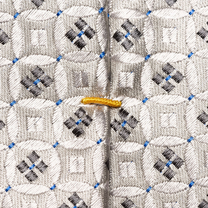 Ice Gray Medallion Geometric Woven Silk Tie - ETON