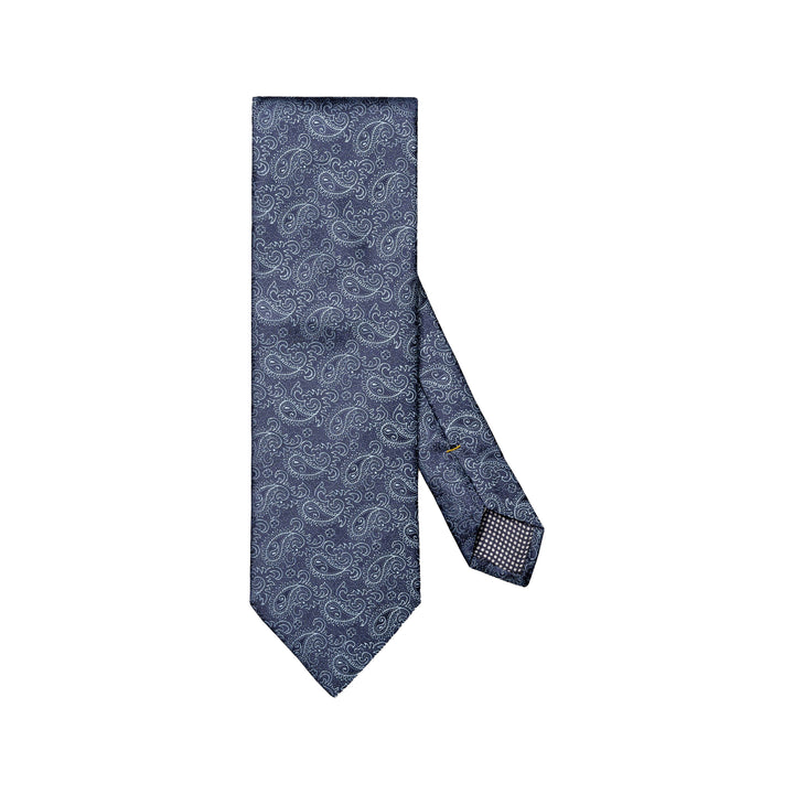 Dark Blue Paisley Patterned Silk Tie - ETON