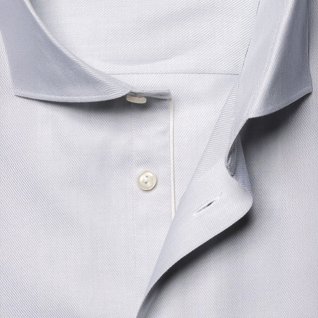 Light Gray Semi-Solid Fine Twill Slim Fit Shirt - ETON