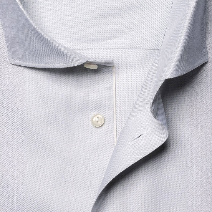 Light Gray Semi-Solid Fine Twill Slim Fit Shirt - ETON