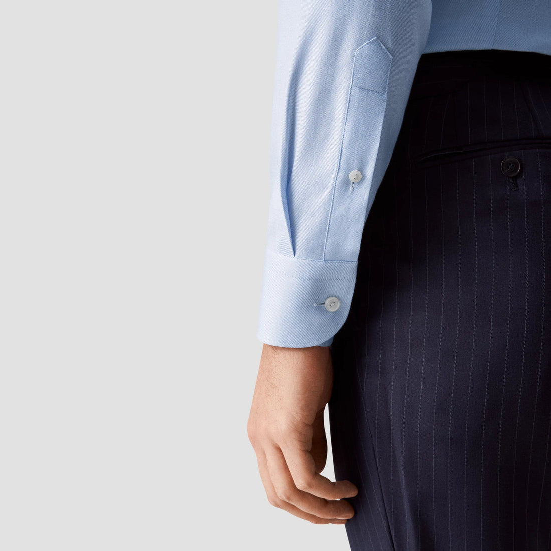 Light Blue Semi-Solid Fine Twill Contemporary Fit Shirt - ETON