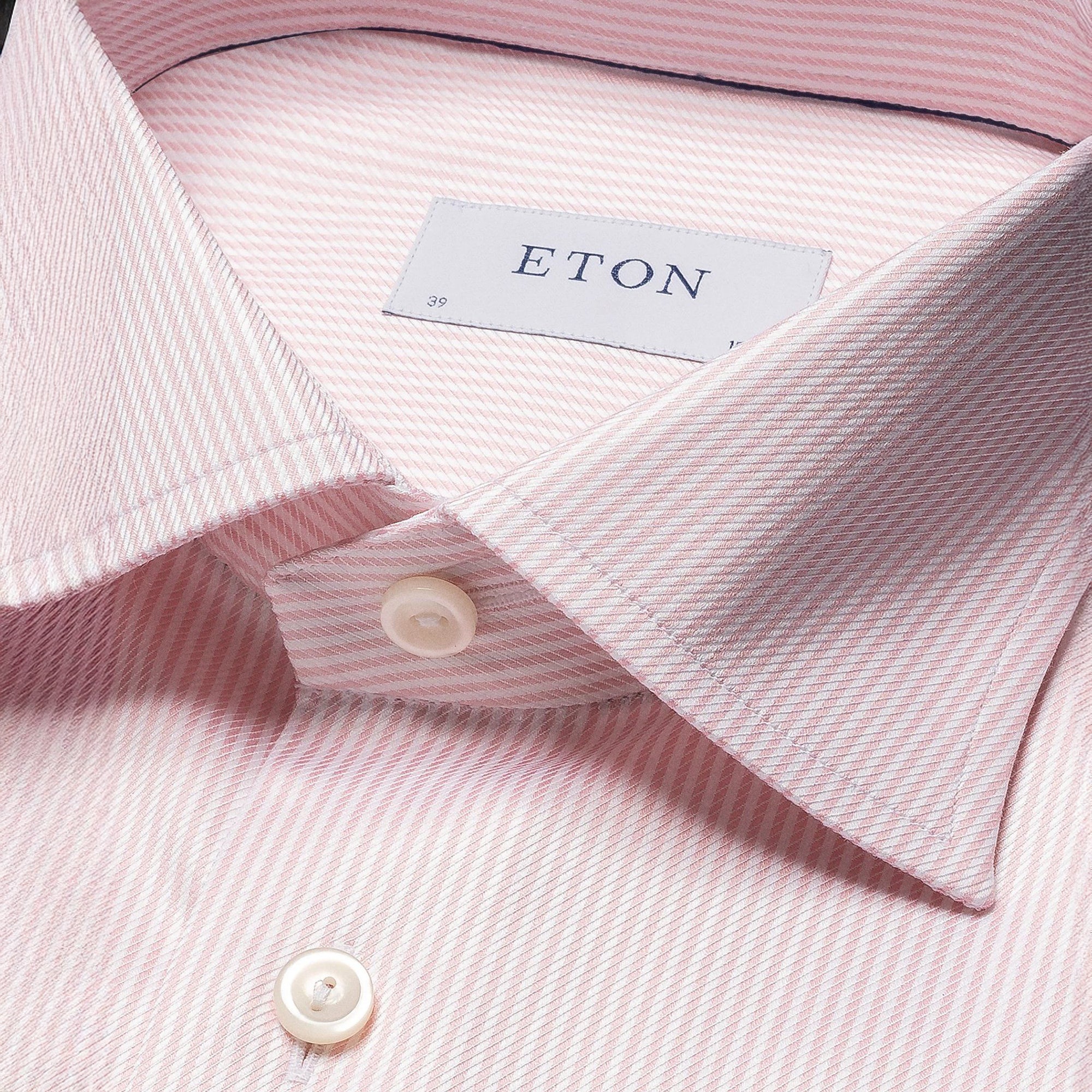 Pink Striped Cotton-Tencel Contemporary Fit Shirt - ETON