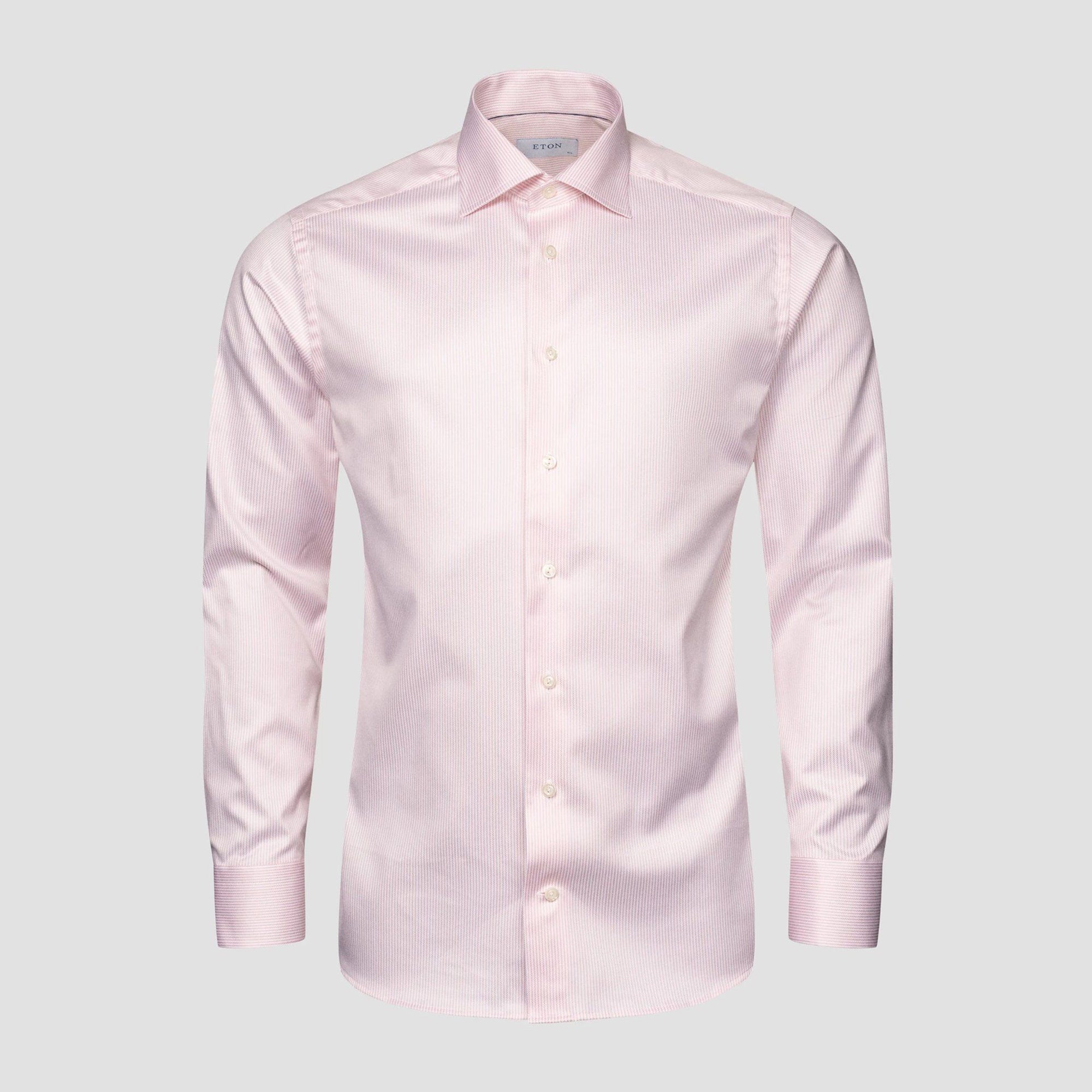 Pink Striped Cotton-Tencel Contemporary Fit Shirt - ETON