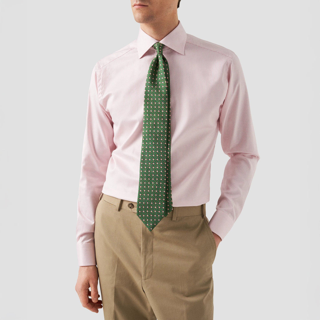 Pink Striped Cotton-Tencel Contemporary Fit Shirt - ETON