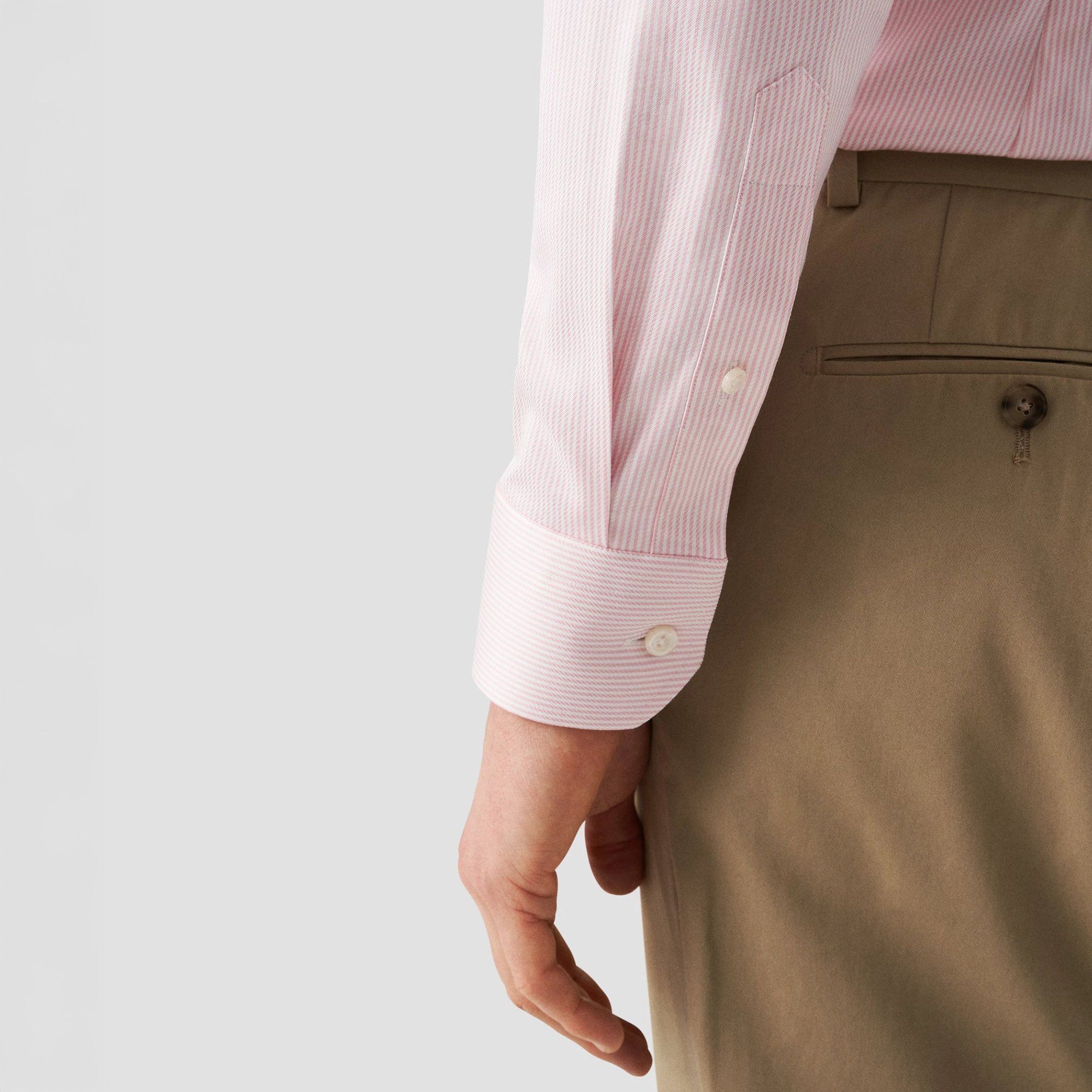 Pink Striped Cotton-Tencel Contemporary Fit Shirt - ETON