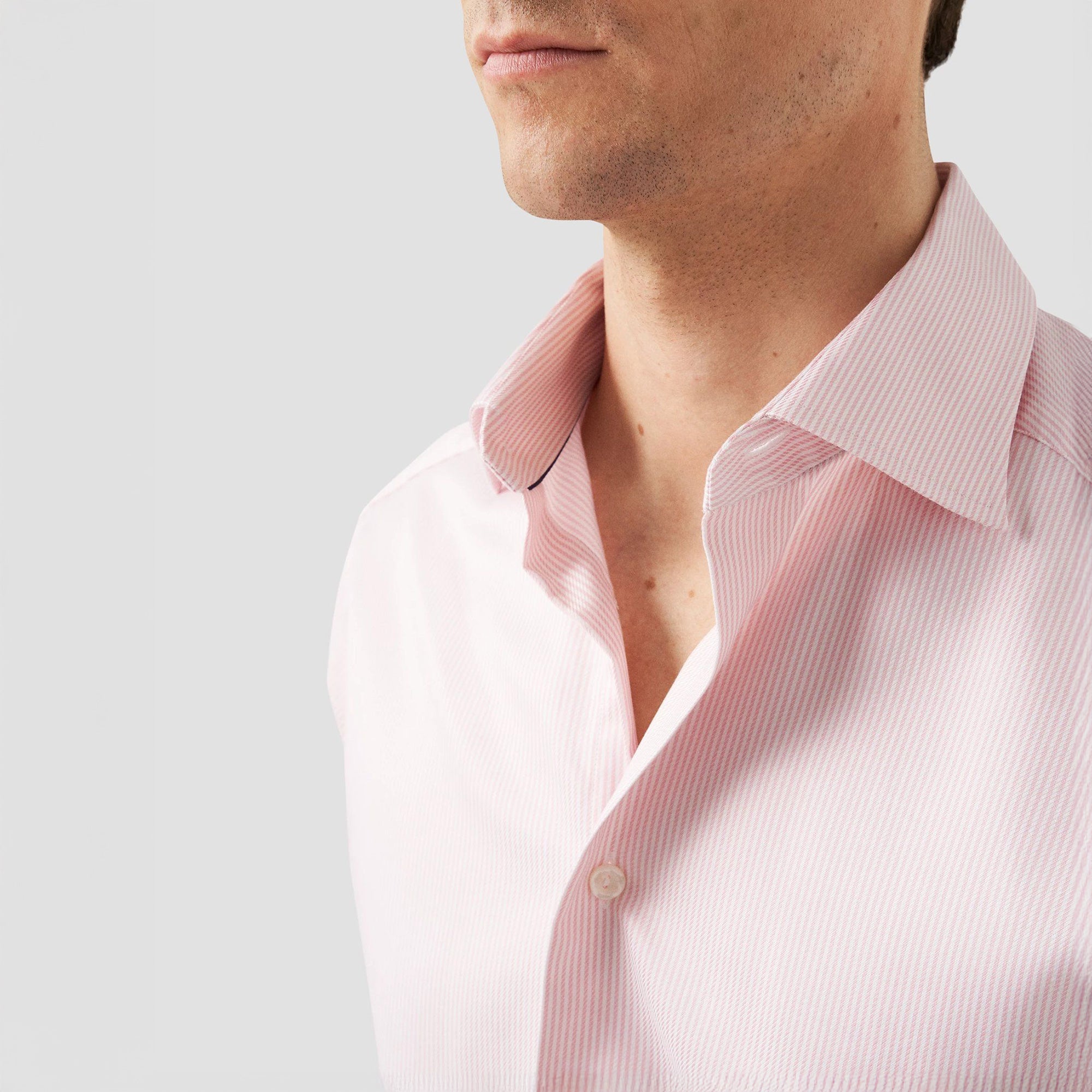 Pink Striped Cotton-Tencel Contemporary Fit Shirt - ETON