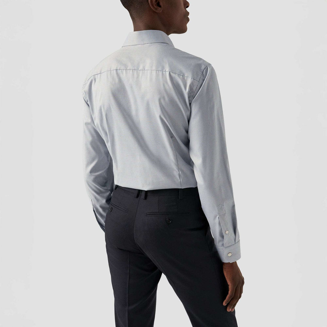 Beige Micro Check Cotton Tencel™ Lyocell Slim Fit Shirt - ETON