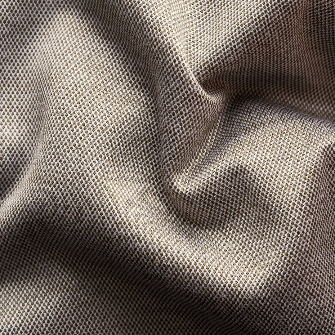 Pale Khaki Green Solid Filo Di Scozia Slim Fit Knitted Piqué Shirt - ETON