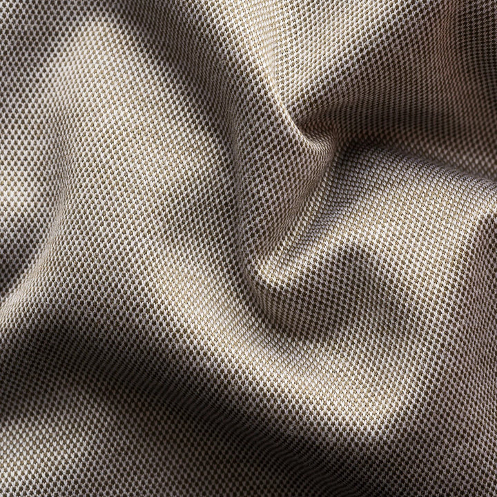 Pale Khaki Green Solid Filo Di Scozia Slim Fit Knitted Piqué Shirt - ETON