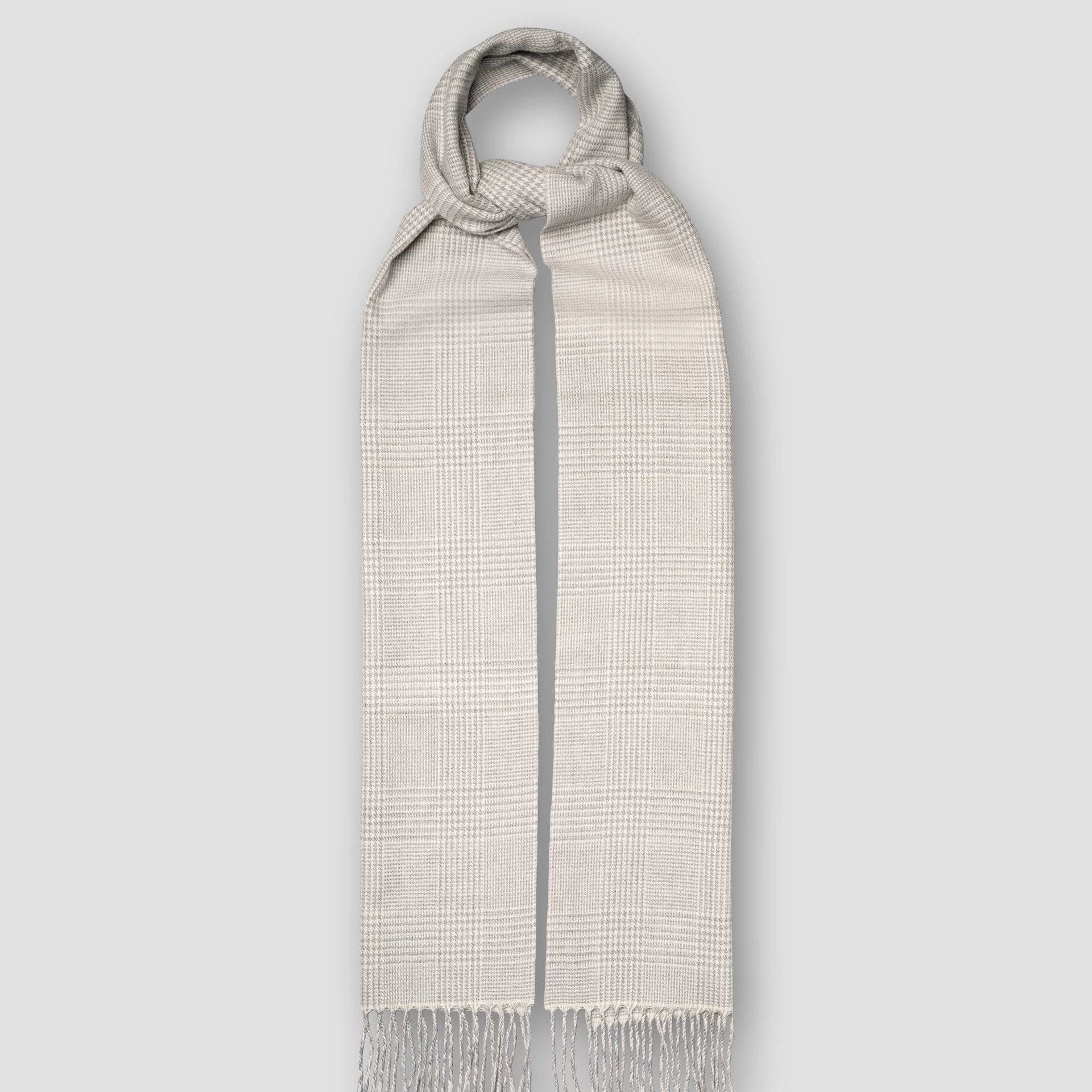 Gray Prince of Wales Merino Wool Scarf - ETON