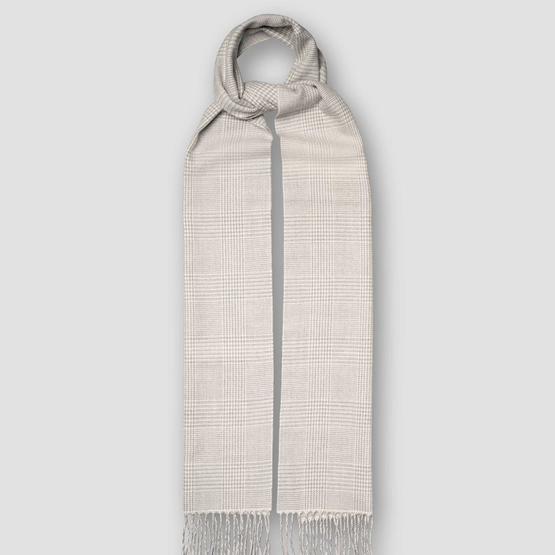 Gray Prince of Wales Merino Wool Scarf - ETON