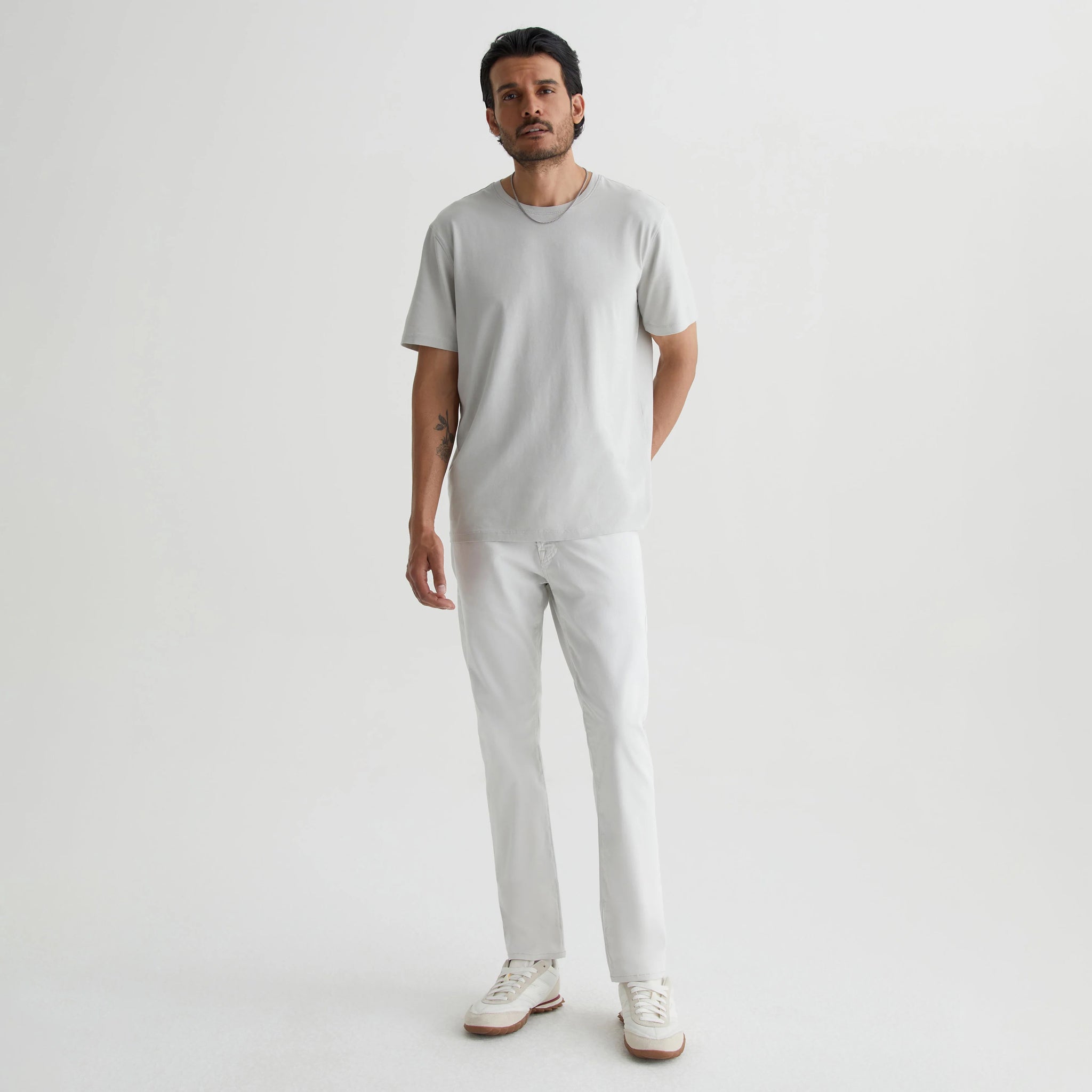 Sulfur Silver Smoke (Oyster) Sueded Tellis Modern Slim Fit Pants - AG Jeans
