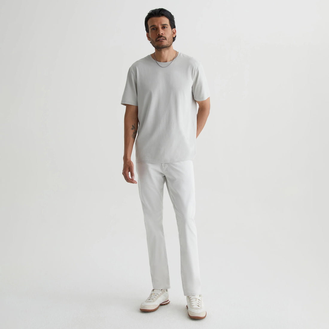Sulfur Silver Smoke (Oyster) Sueded Tellis Modern Slim Fit Pants - AG Jeans