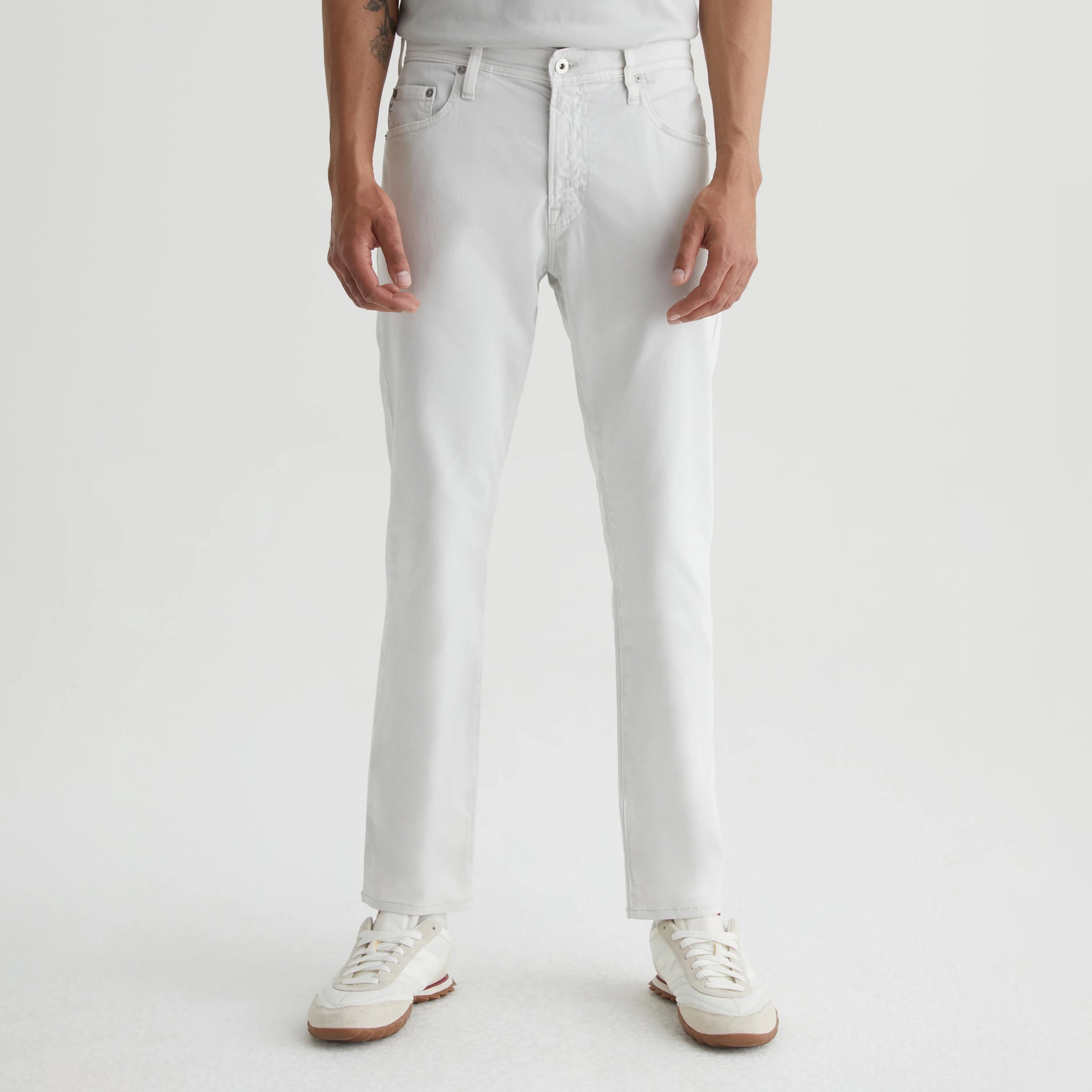 Sulfur Silver Smoke (Oyster) Sueded Tellis Modern Slim Fit Pants - AG Jeans