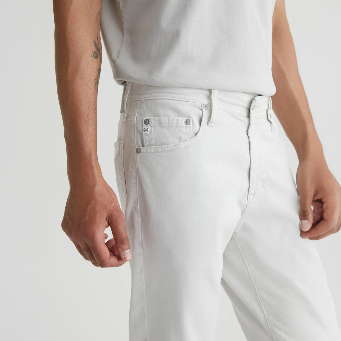 Sulfur Silver Smoke (Oyster) Sueded Tellis Modern Slim Fit Pants - AG Jeans