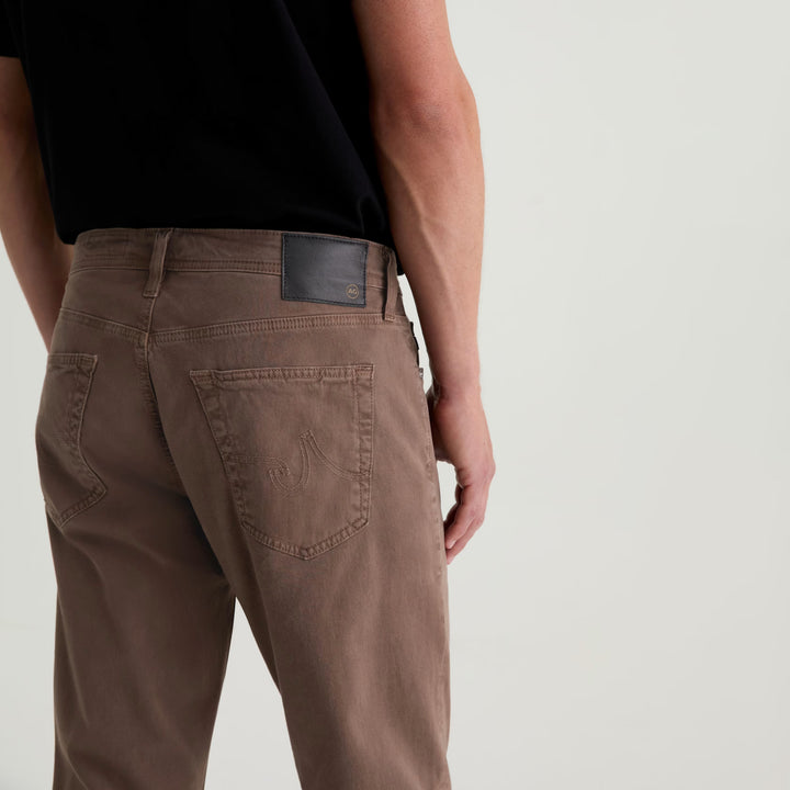 Sulfur Taupe Grey Sueded Everett Slim Straight Fit Pants - AG Jeans