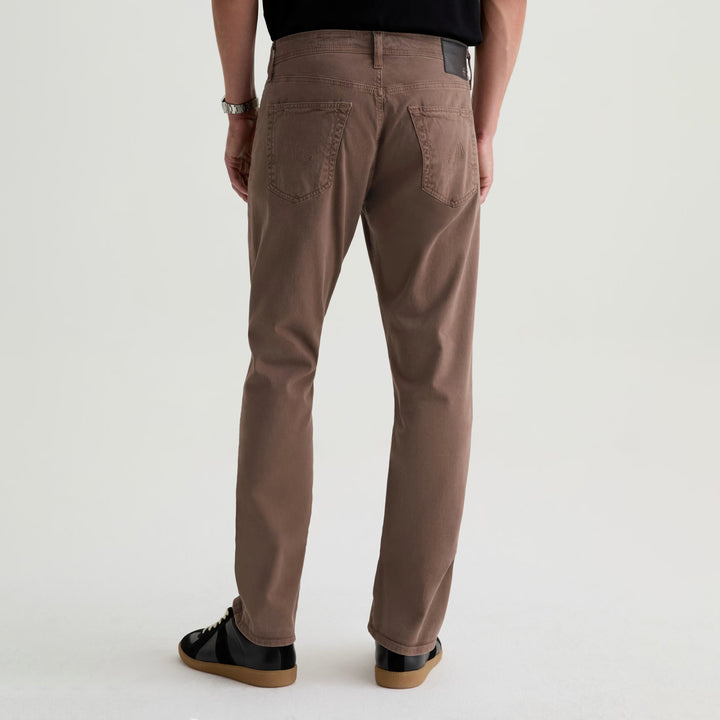 Sulfur Taupe Grey Sueded Everett Slim Straight Fit Pants - AG Jeans