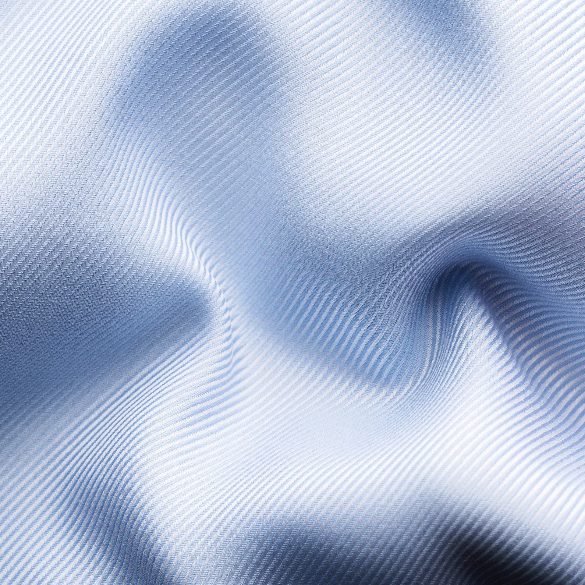 Light Blue Geometric Trim Textured Twill Contemporary Fit Shirt - ETON