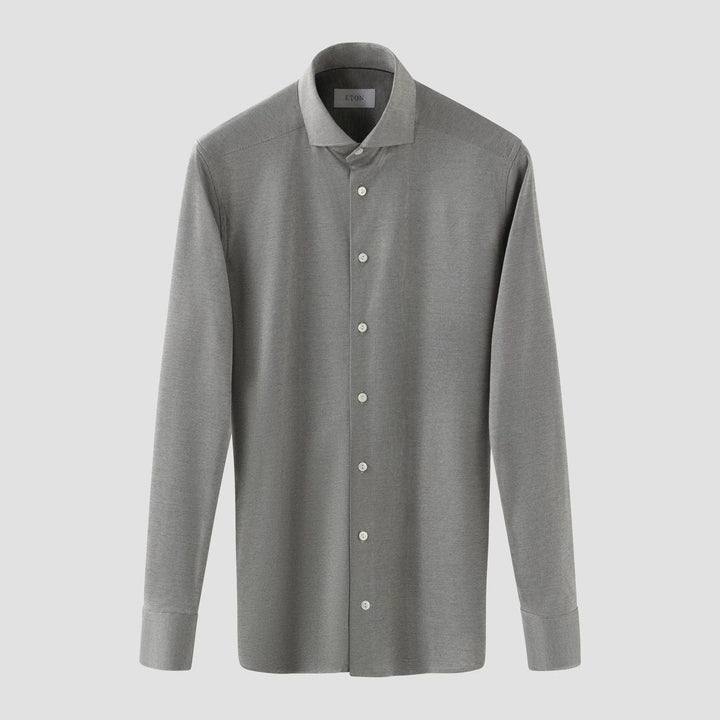Mid Gray Filo Di Scozia Semi-Solid Slim Fit Shirt - ETON