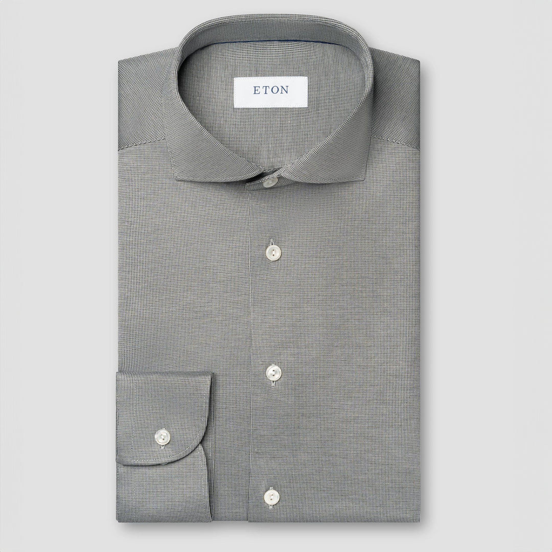 Mid Gray Filo Di Scozia Semi-Solid Slim Fit Shirt - ETON