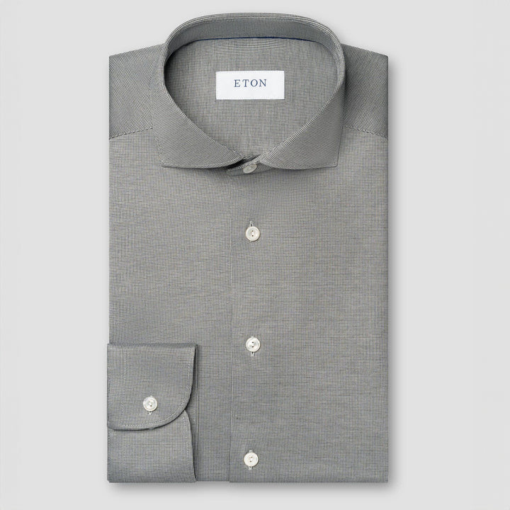 Mid Gray Filo Di Scozia Semi-Solid Slim Fit Shirt - ETON