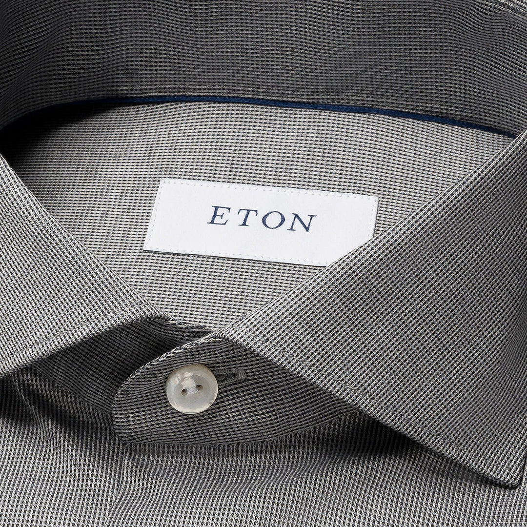 Mid Gray Filo Di Scozia Semi-Solid Slim Fit Shirt - ETON