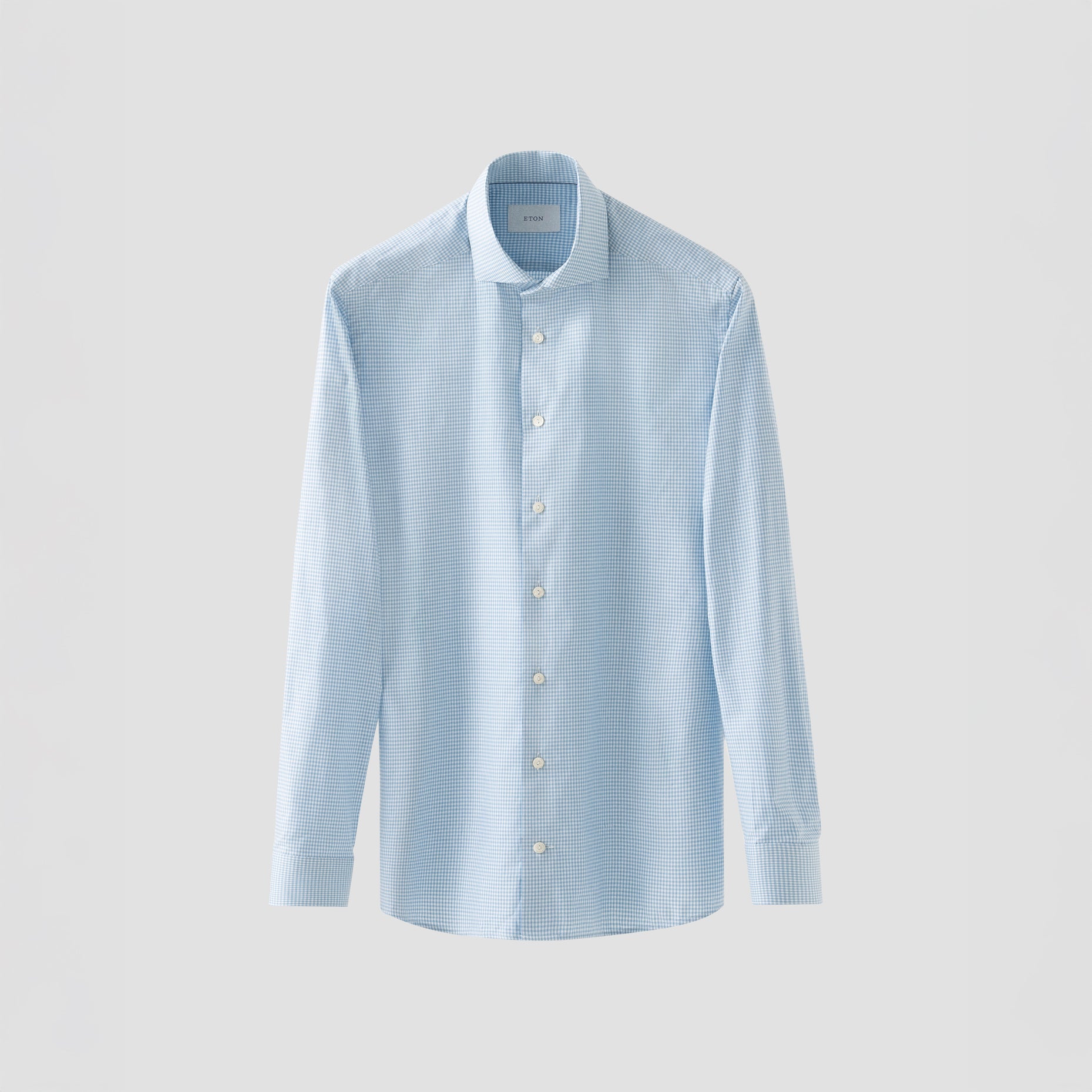 Light Blue Check Signature Oxford Contemporary Fit Shirt - ETON