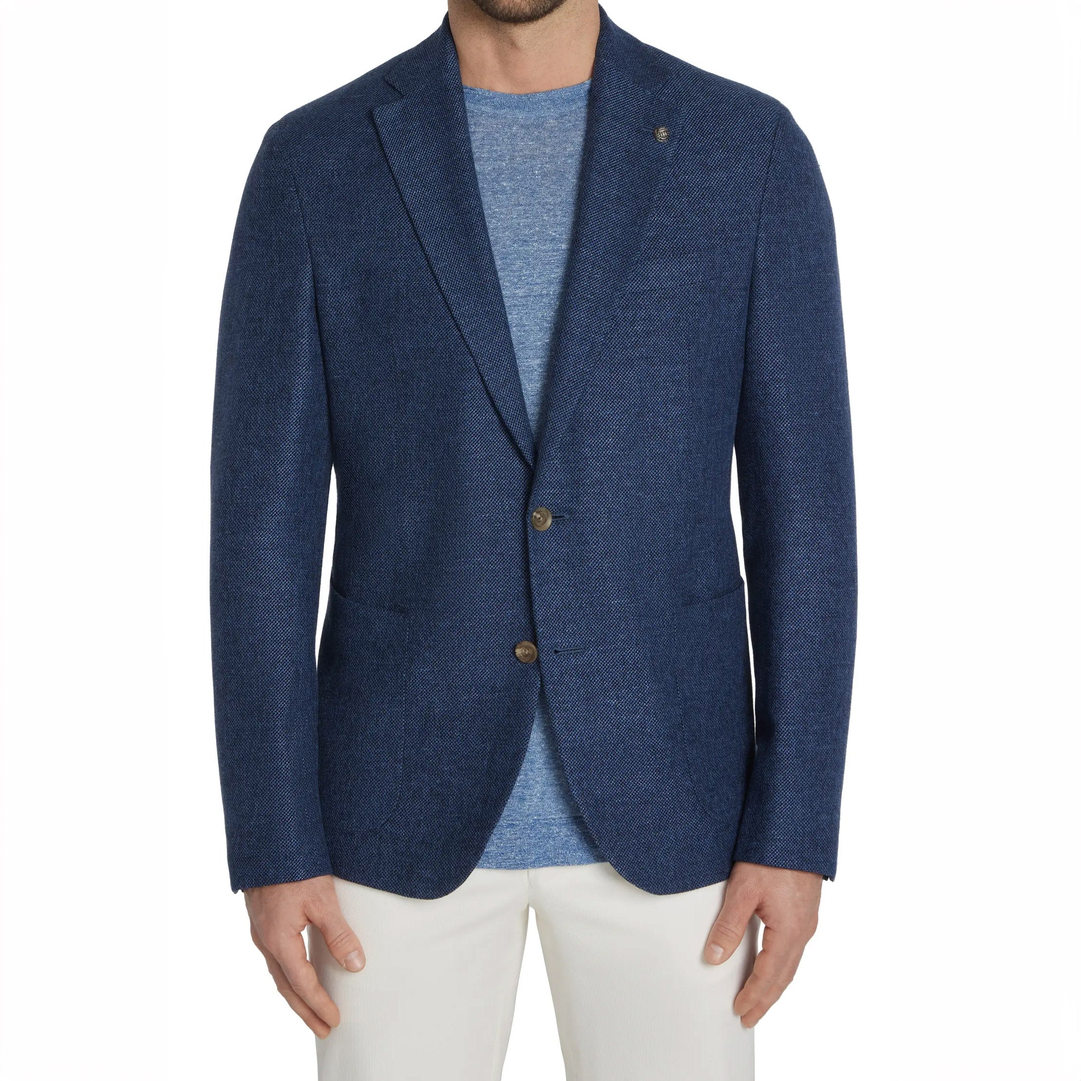 Royal Blue Hampton Contemporary Fit Wool-Linen-Cotton Sport Jacket - Jack Victor