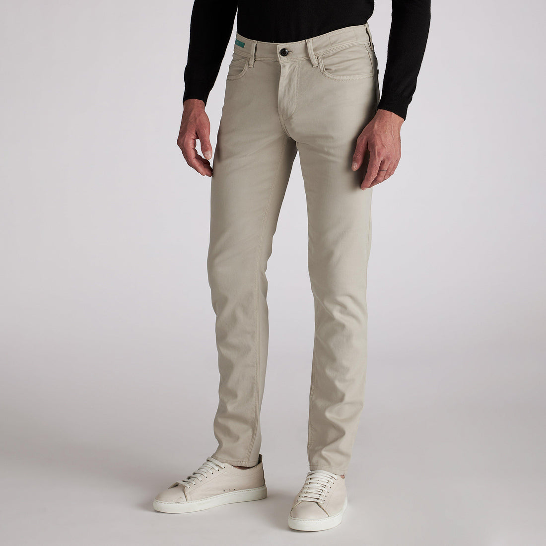 Beige Cotton-Lyocell Twill 5-Pocket Pants - Re-Hash