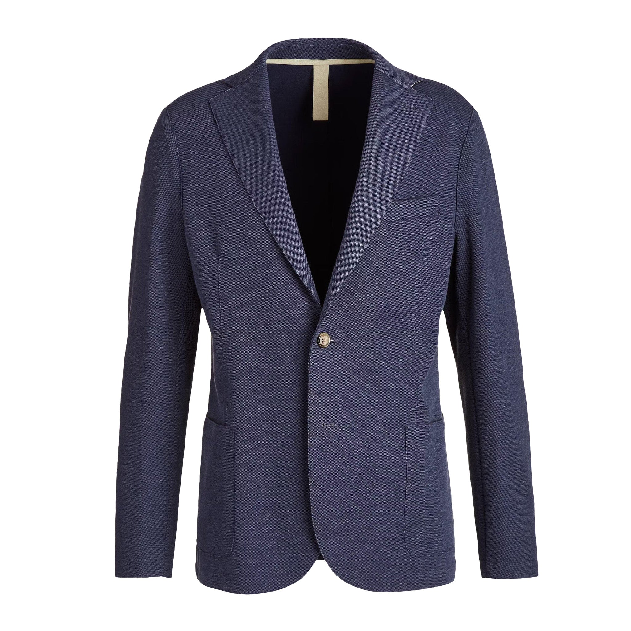 Navy Blue Cotton Stretch Contemporary Sport Jacket