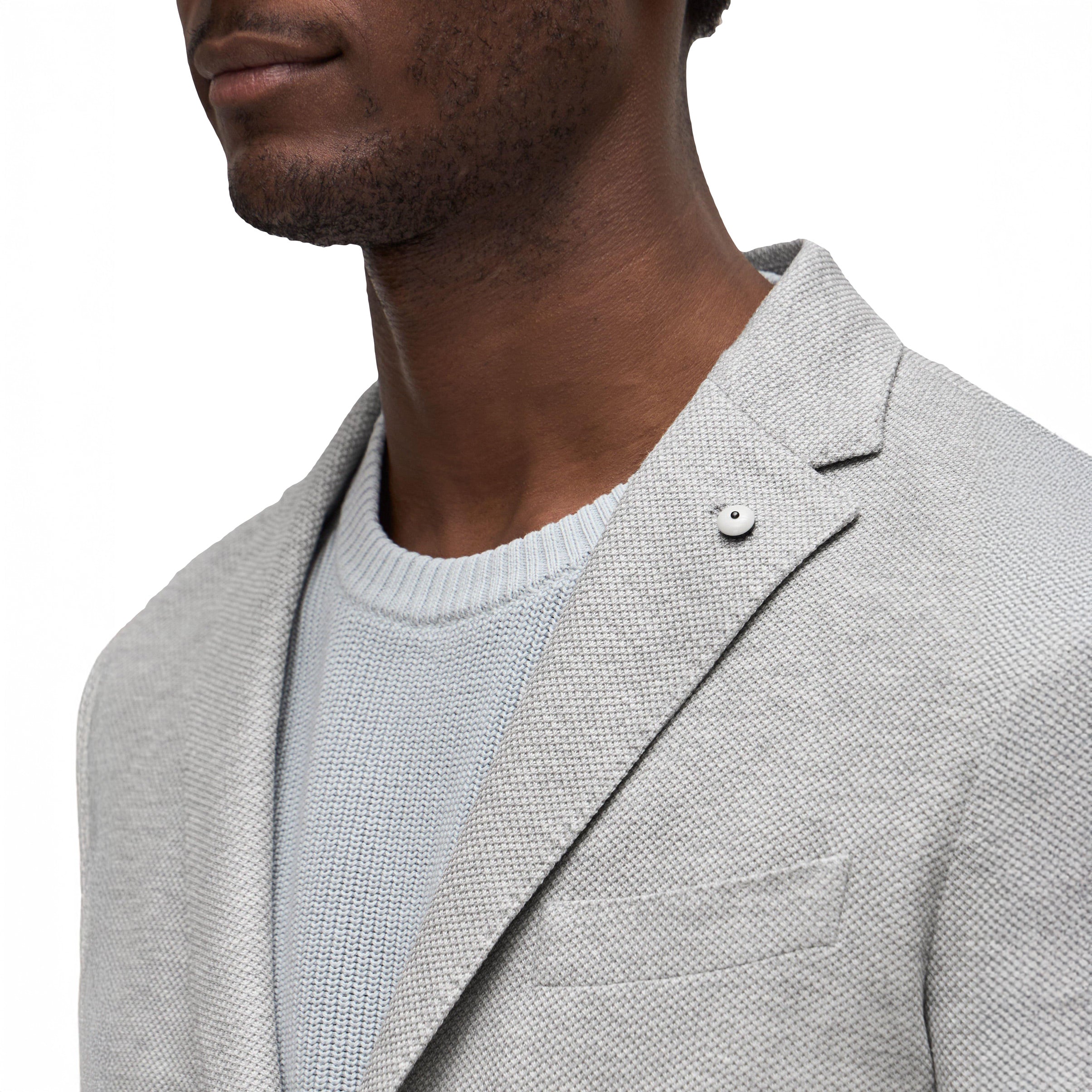 Ice Gray Linen-Cotton Jersey Unconstructed Sport Jacket - L.B.M 1911