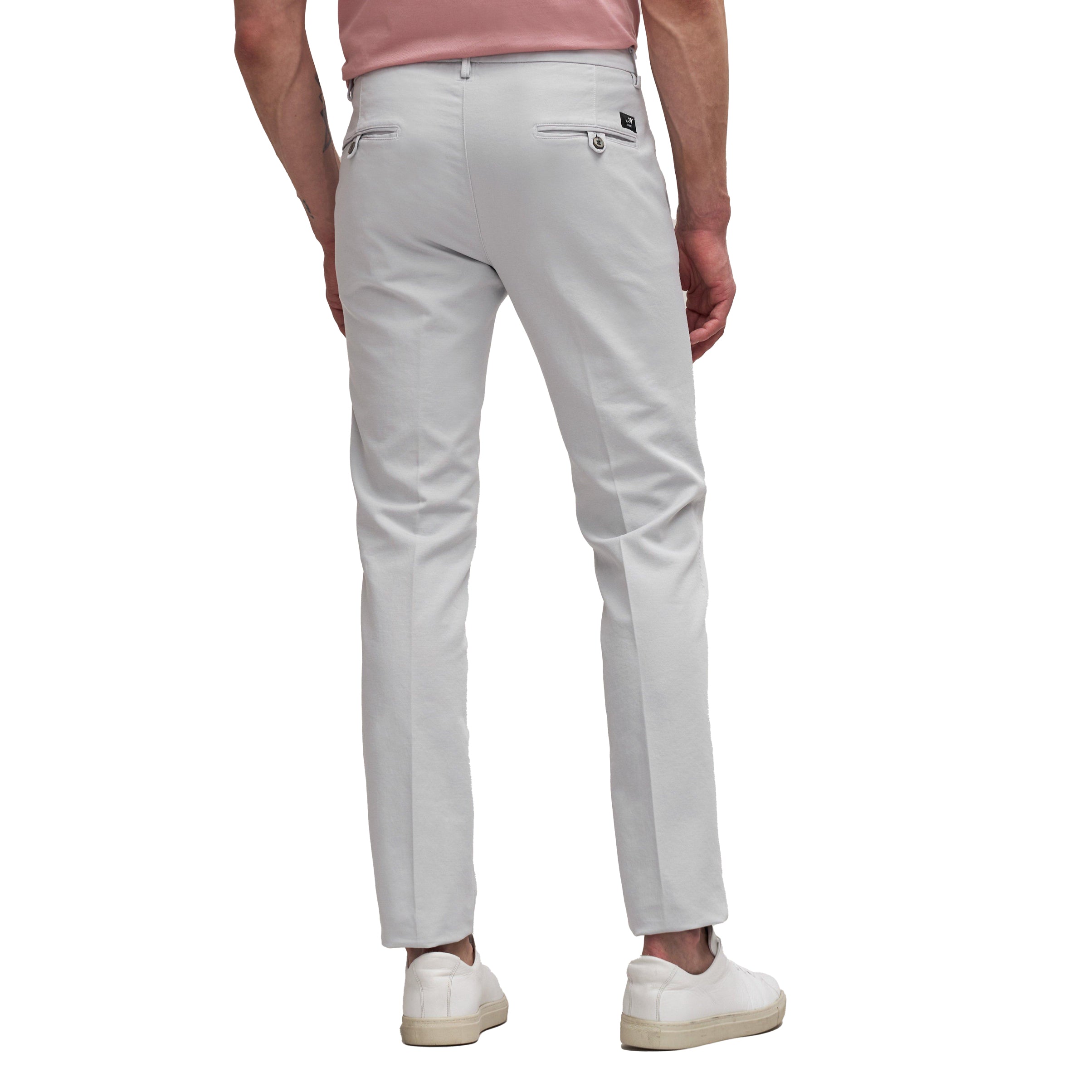 Light Gray Chino Gaberdine Stretch Slim Fit Pants - Mason's